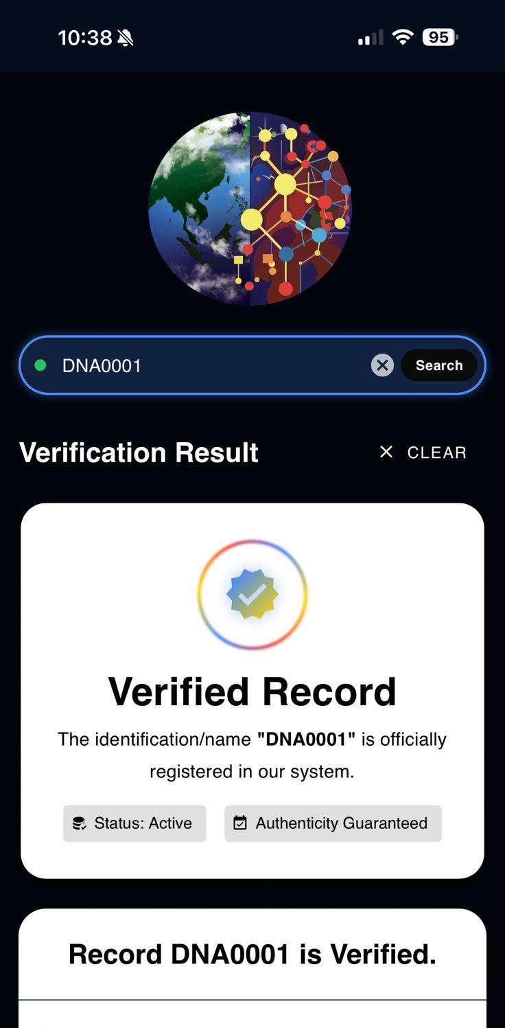 Mobile verification result