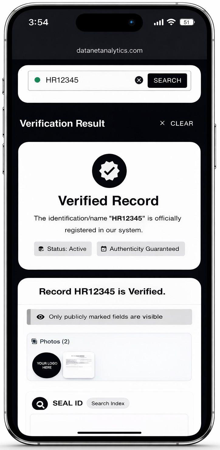 Verified record detail